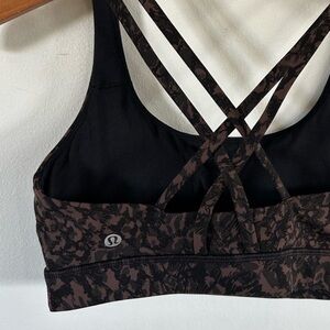 Lululemon brown black workout tank bra size 6